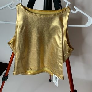 American Apparel Gold Crop Top